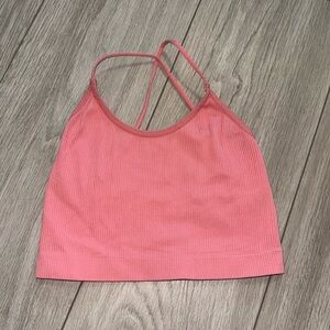 Pink cropped tank top